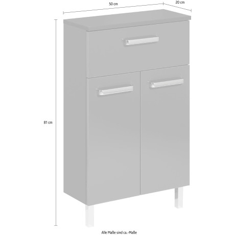 Saphir Onderkast Quickset 311 Badkamer-onderkast inclusief deurdemper, grepen in glanzend chroom afbeelding2 - 1