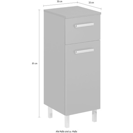 Saphir Onderkast Quickset 311 Badkamer-onderkast inclusief deurdemper, grepen in glanzend chroom afbeelding2 - 1