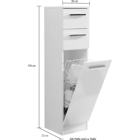 Saphir Onderkast Quickset 335 Badkamermeubel, 1 waslade, 2 laden, 30 cm breed afbeelding2 - 1