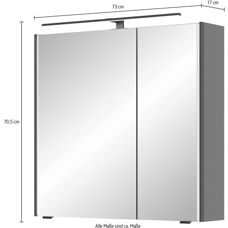 Saphir Spiegelkast Serie 7045 badkamer-spiegelkast inclusief ledverlichting, 2 deuren afbeelding2 - 1