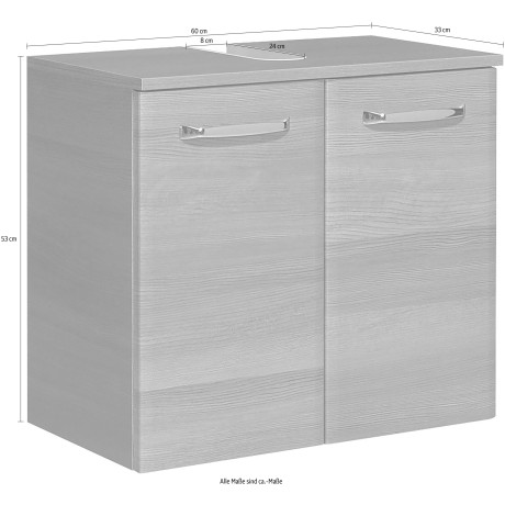 Saphir Wastafelonderkast Quickset 328 Wastafelonderkast inclusief deurdemper, grepen in glanzend chroom afbeelding2 - 1