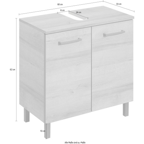 Saphir Wastafelonderkast Quickset 919 Wastafel kast inclusief deurdemper, 60 cm breed, zonder wastafel afbeelding2 - 1