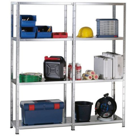 SCHULTE Regalwelt Stellingkast Montagesysteem basis- en aanbouwrek Metaal verzinkt, 1800x2000x350 mm, 8 planken afbeelding2 - 1