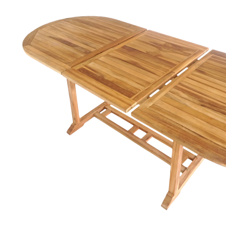 Seff teakhouten uitschuifbare tuin tafel naturel - 180 tot 240 x 90 cm afbeelding2 - 1