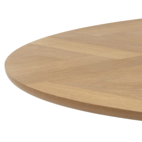 Senn houten eettafel naturel visgraat - Ø 120 cm afbeelding2 - 1