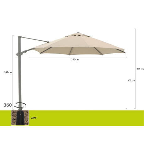 Shadowline Alabama zweefparasol ø 350cm - Laagste prijsgarantie! afbeelding2 - 1
