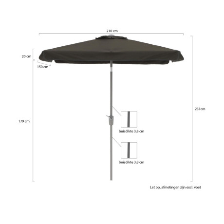 Shadowline Aruba parasol 210x150cm - Laagste prijsgarantie! afbeelding2 - 1