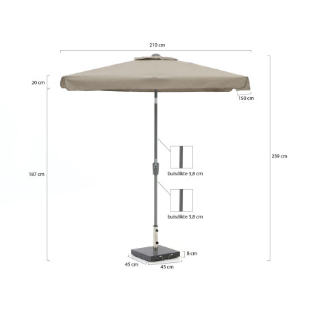 Shadowline Aruba parasol 210x150cm - Laagste prijsgarantie! afbeelding2 - 1