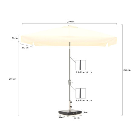 Shadowline Aruba parasol 250x250cm - Laagste prijsgarantie! afbeelding2 - 1