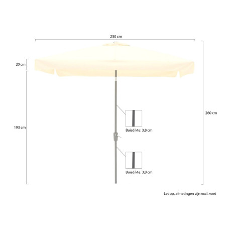 Shadowline Aruba parasol 250x250cm - Laagste prijsgarantie! afbeelding2 - 1