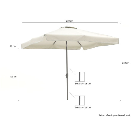 Shadowline Aruba parasol 250x250cm - Laagste prijsgarantie! afbeelding2 - 1