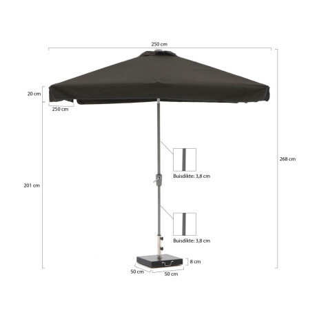 Shadowline Aruba parasol 250x250cm - Laagste prijsgarantie! afbeelding2 - 1