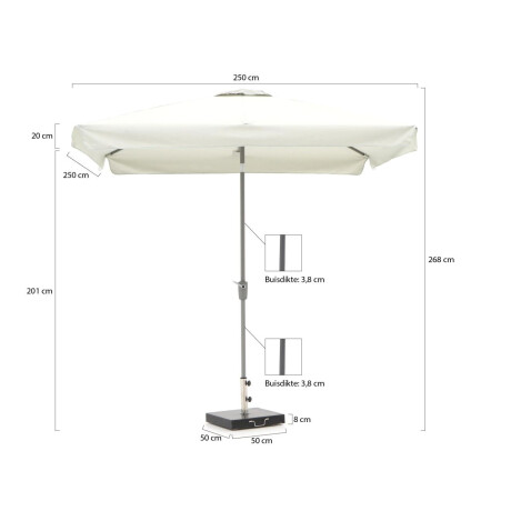 Shadowline Aruba parasol 250x250cm - Laagste prijsgarantie! afbeelding2 - 1