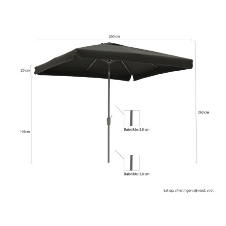 Shadowline Aruba parasol 250x250cm - Laagste prijsgarantie! afbeelding2 - 1