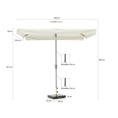 Shadowline Aruba parasol 250x250cm - Laagste prijsgarantie! afbeelding2 - 1