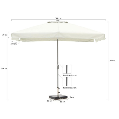 Shadowline Aruba parasol 300x200cm - Laagste prijsgarantie! afbeelding2 - 1