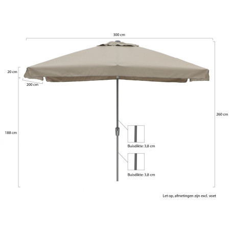 Shadowline Aruba parasol 300x200cm - Laagste prijsgarantie! afbeelding2 - 1