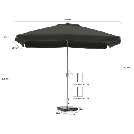 Shadowline Aruba parasol 300x200cm - Laagste prijsgarantie! afbeelding2 - 1