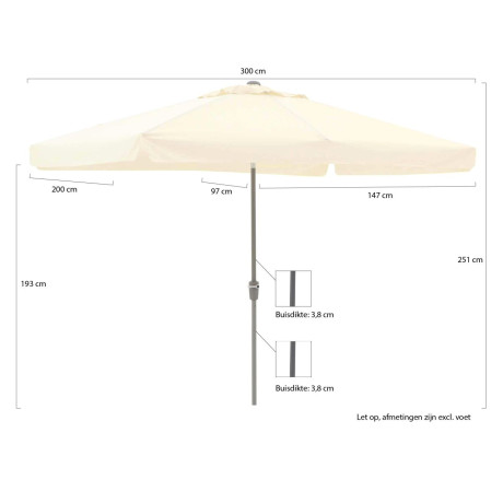 Shadowline Aruba parasol 300x200cm - Laagste prijsgarantie! afbeelding2 - 1