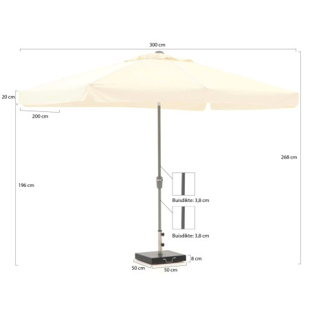 Shadowline Aruba parasol 300x200cm - Laagste prijsgarantie! afbeelding2 - 1