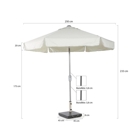 Shadowline Aruba parasol ø 250cm - Laagste prijsgarantie! afbeelding2 - 1