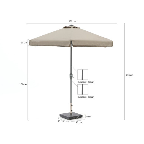 Shadowline Aruba parasol ø 250cm - Laagste prijsgarantie! afbeelding2 - 1