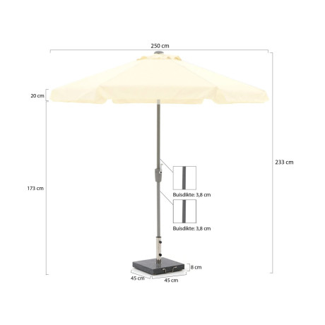 Shadowline Aruba parasol ø 250cm - Laagste prijsgarantie! afbeelding2 - 1