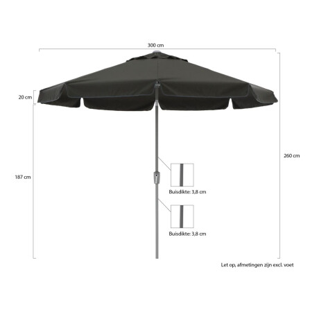 Shadowline Aruba parasol ø 300cm - Laagste prijsgarantie! afbeelding2 - 1