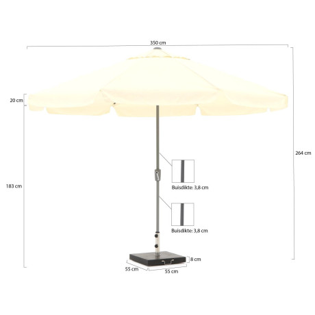 Shadowline Aruba parasol ø 350cm - Laagste prijsgarantie! afbeelding2 - 1