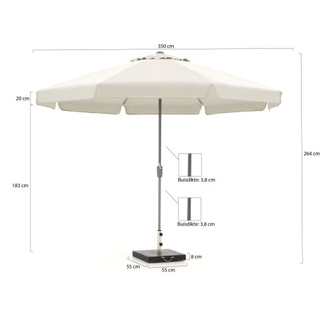 Shadowline Aruba parasol ø 350cm - Laagste prijsgarantie! afbeelding2 - 1