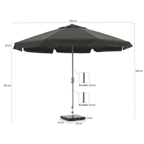 Shadowline Aruba parasol ø 350cm - Laagste prijsgarantie! afbeelding2 - 1