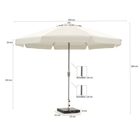 Shadowline Aruba parasol ø 350cm - Laagste prijsgarantie! afbeelding2 - 1