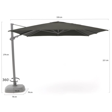 Shadowline Austin zweefparasol 300x300cm - Laagste prijsgarantie! afbeelding2 - 1