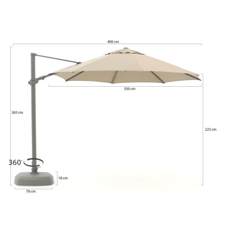 Shadowline Austin zweefparasol ø 350cm - Laagste prijsgarantie! afbeelding2 - 1