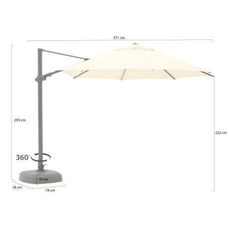 Shadowline Austin zweefparasol ø 350cm - Laagste prijsgarantie! afbeelding2 - 1