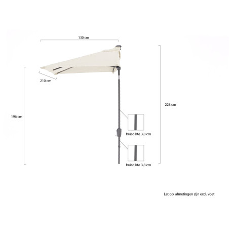 Shadowline balkonparasol 210x130cm - Laagste prijsgarantie! afbeelding2 - 1