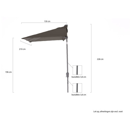 Shadowline balkonparasol 210x130cm - Laagste prijsgarantie! afbeelding2 - 1