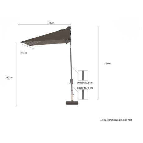 Shadowline balkonparasol 210x130cm - Laagste prijsgarantie! afbeelding2 - 1