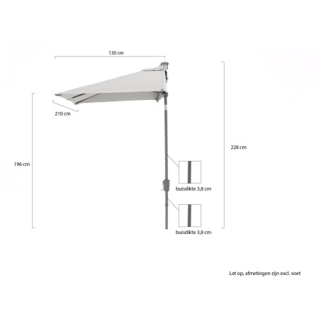 Shadowline balkonparasol 210x130cm - Laagste prijsgarantie! afbeelding2 - 1