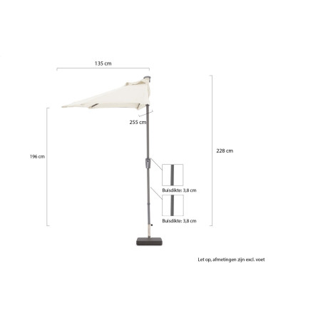 Shadowline balkonparasol 255x135cm - Laagste prijsgarantie! afbeelding2 - 1