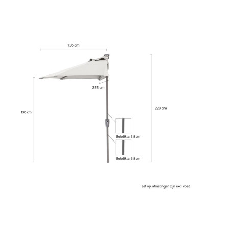 Shadowline balkonparasol 255x135cm - Laagste prijsgarantie! afbeelding2 - 1