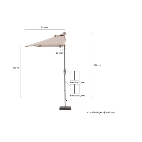 Shadowline balkonparasol 255x135cm - Laagste prijsgarantie! afbeelding2 - 1