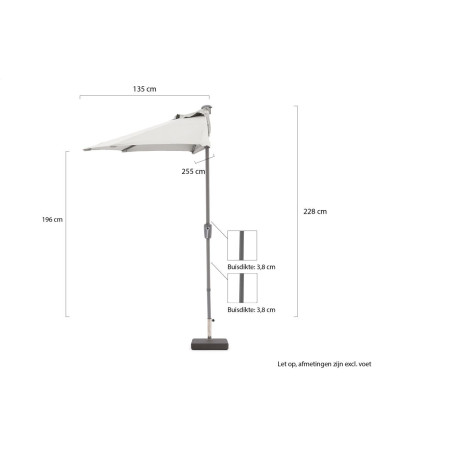 Shadowline balkonparasol 255x135cm - Laagste prijsgarantie! afbeelding2 - 1