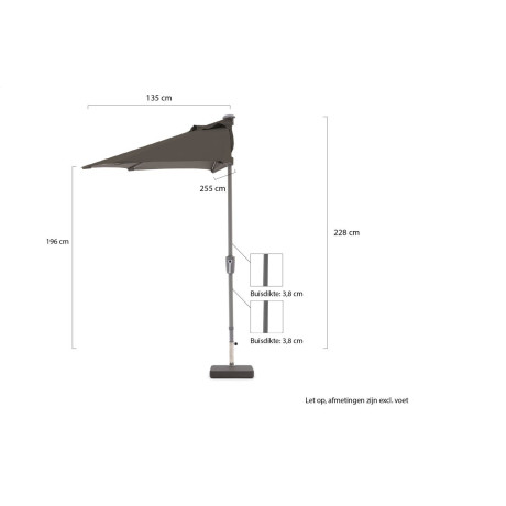 Shadowline balkonparasol 255x135cm - Laagste prijsgarantie! afbeelding2 - 1