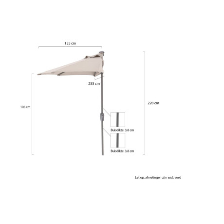 Shadowline balkonparasol 255x135cm - Laagste prijsgarantie! afbeelding2 - 1