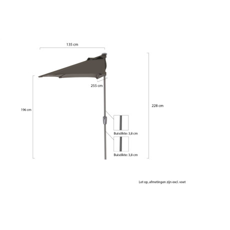 Shadowline balkonparasol 255x135cm - Laagste prijsgarantie! afbeelding2 - 1