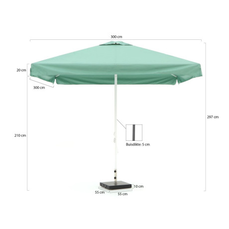 Shadowline Bonaire parasol 300x300cm - Laagste prijsgarantie! afbeelding2 - 1