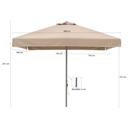 Shadowline Bonaire parasol 300x300cm - Laagste prijsgarantie! afbeelding2 - 1