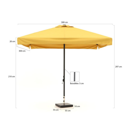 Shadowline Bonaire parasol 300x300cm - Laagste prijsgarantie! afbeelding2 - 1