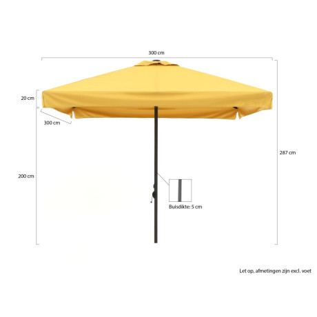 Shadowline Bonaire parasol 300x300cm - Laagste prijsgarantie! afbeelding2 - 1